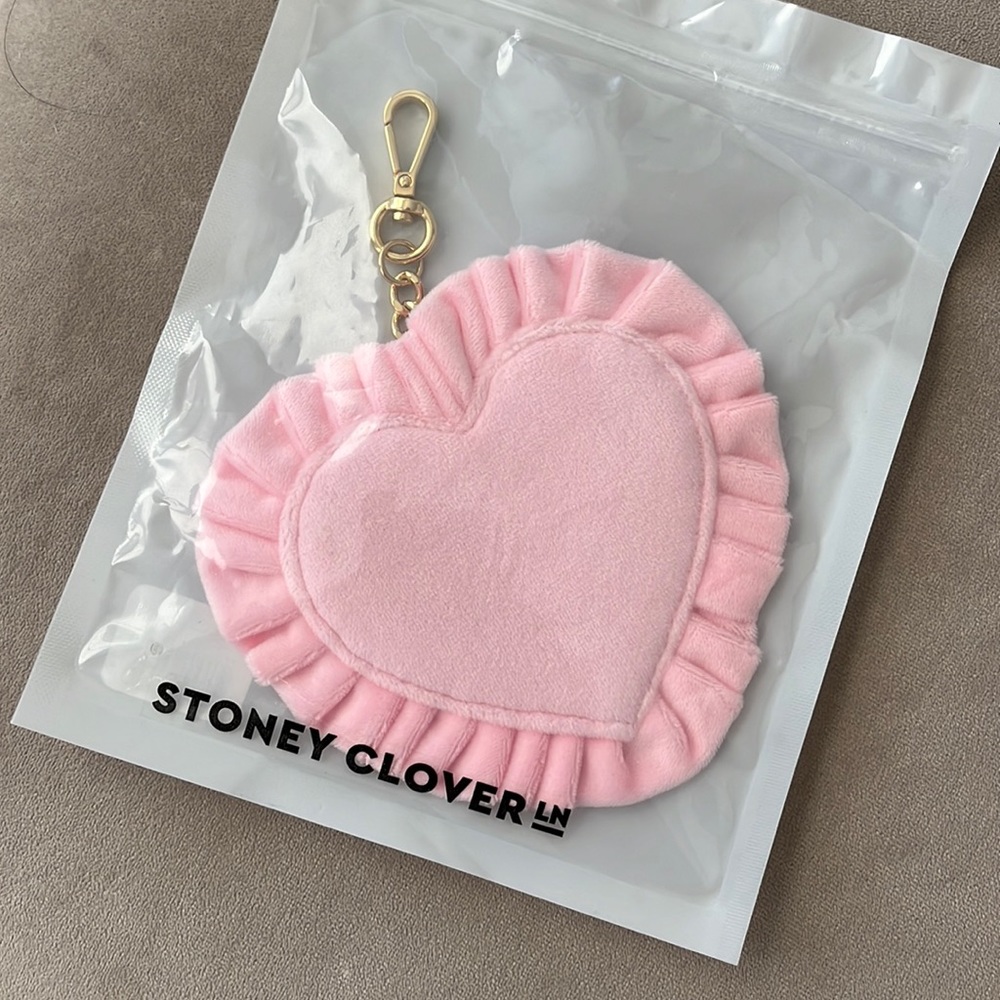 Stoney Clover Lane Seeing Stars Velvet Pink Sunburst Key Chain Bag Charm New